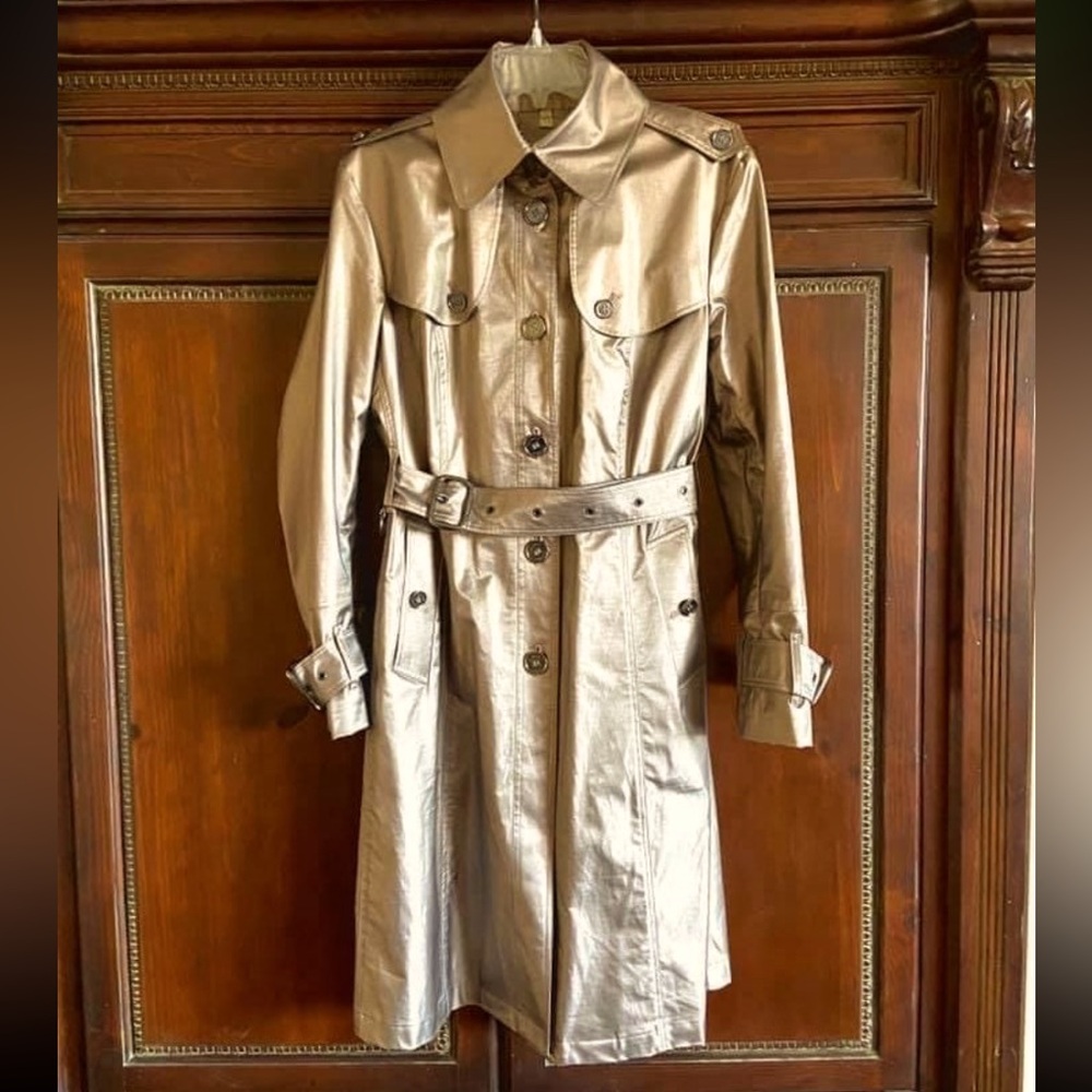 Burberry RARE Gold Metallic Trench Coat VINTAGE